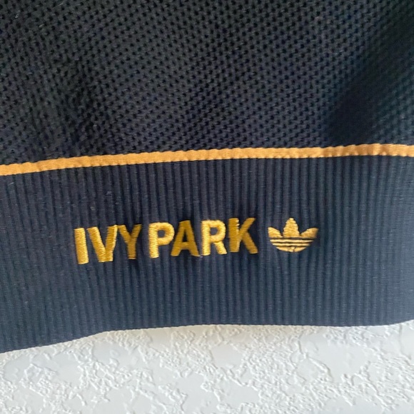 IVY PARK ADIDAS CROPPED KNIT BLACK MESA CORSET STYLE BACK LOGO RETRO Y2K TOP S - Picture 12 of 12